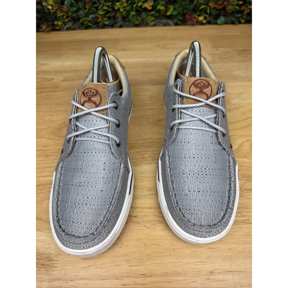 Twisted X Hooey‎ Shoes Loper Casual Boat Sneakers WHYC009 Gray Silver Women's 7